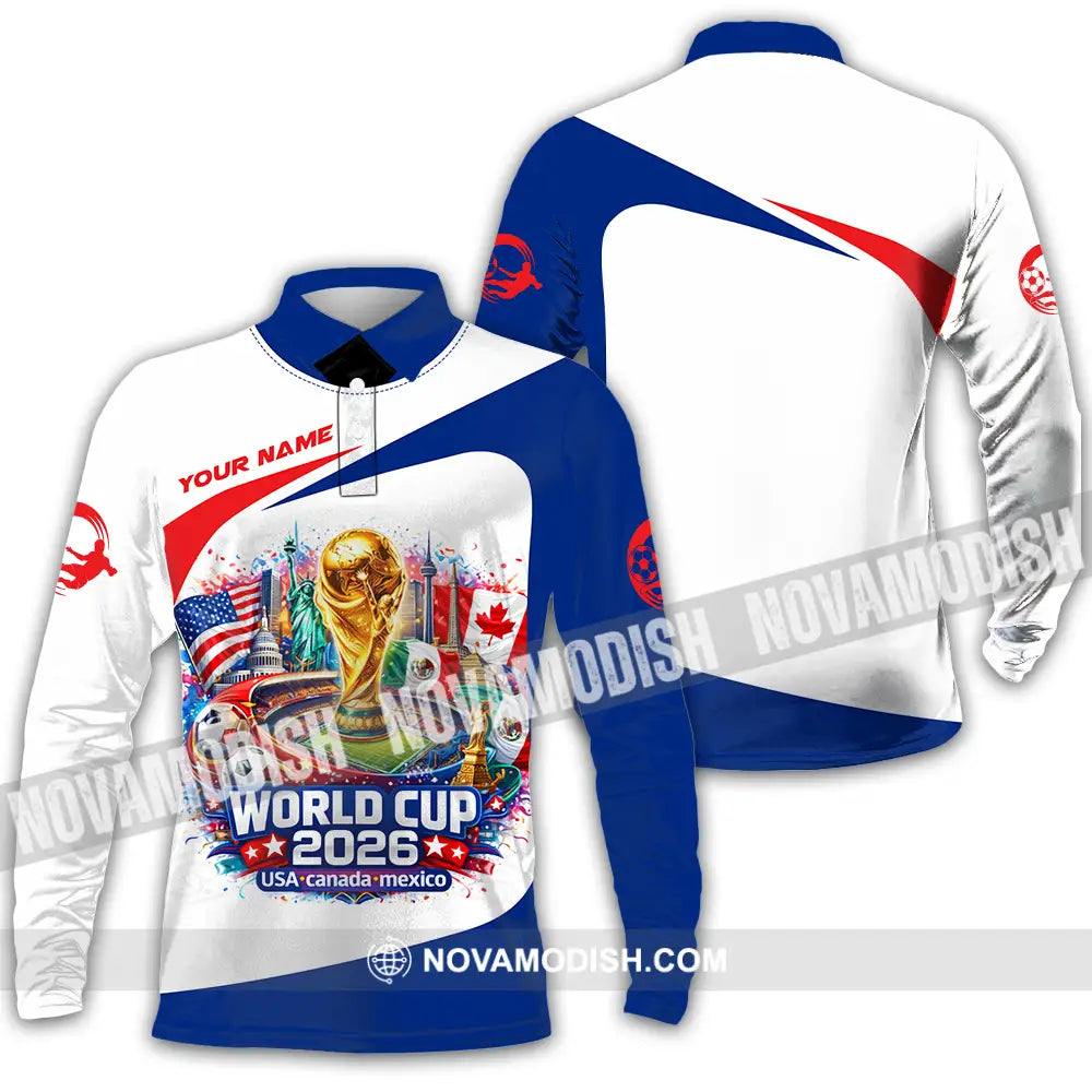 Unisex Shirt - Custom FIFA World Cup 2026 3D Shirt Long Sleeve Polo / S T-shirt