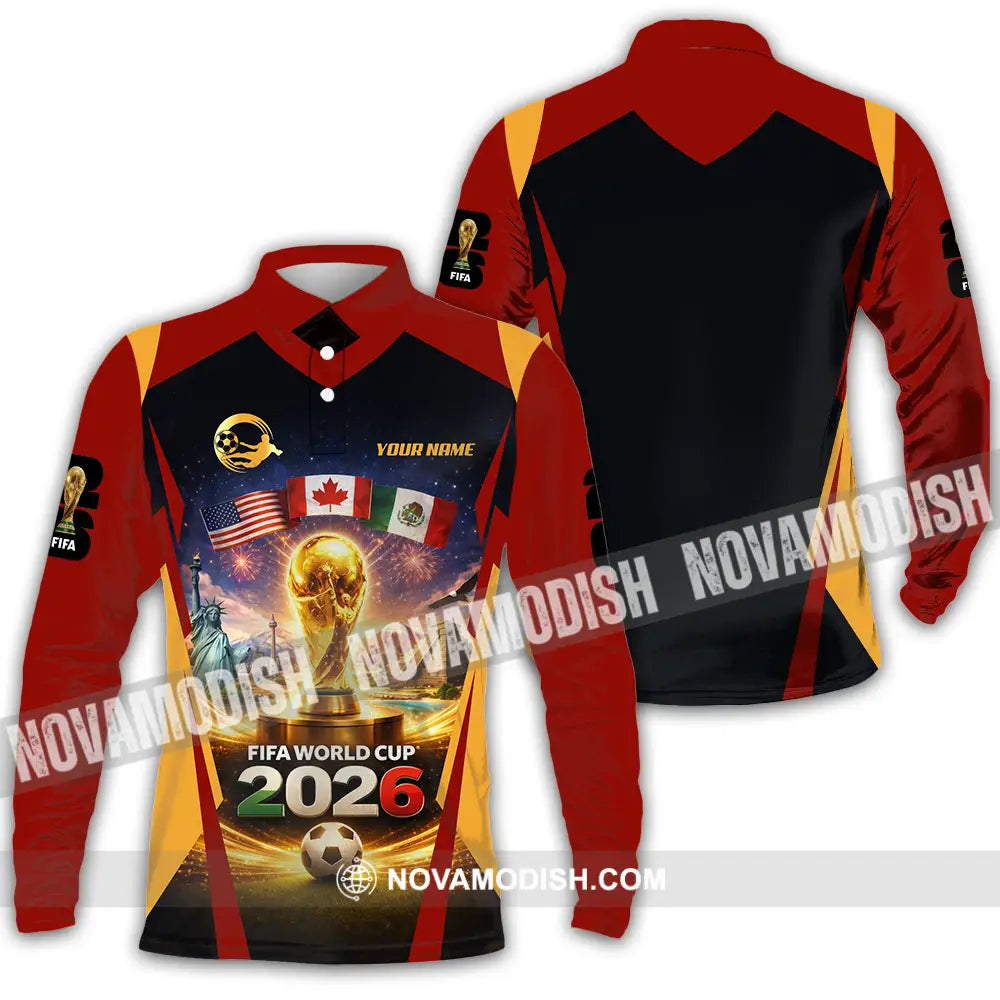 Unisex Shirt - Custom Fifa World Cup 2026 3D Shirt Long Sleeve Polo / S T-shirt
