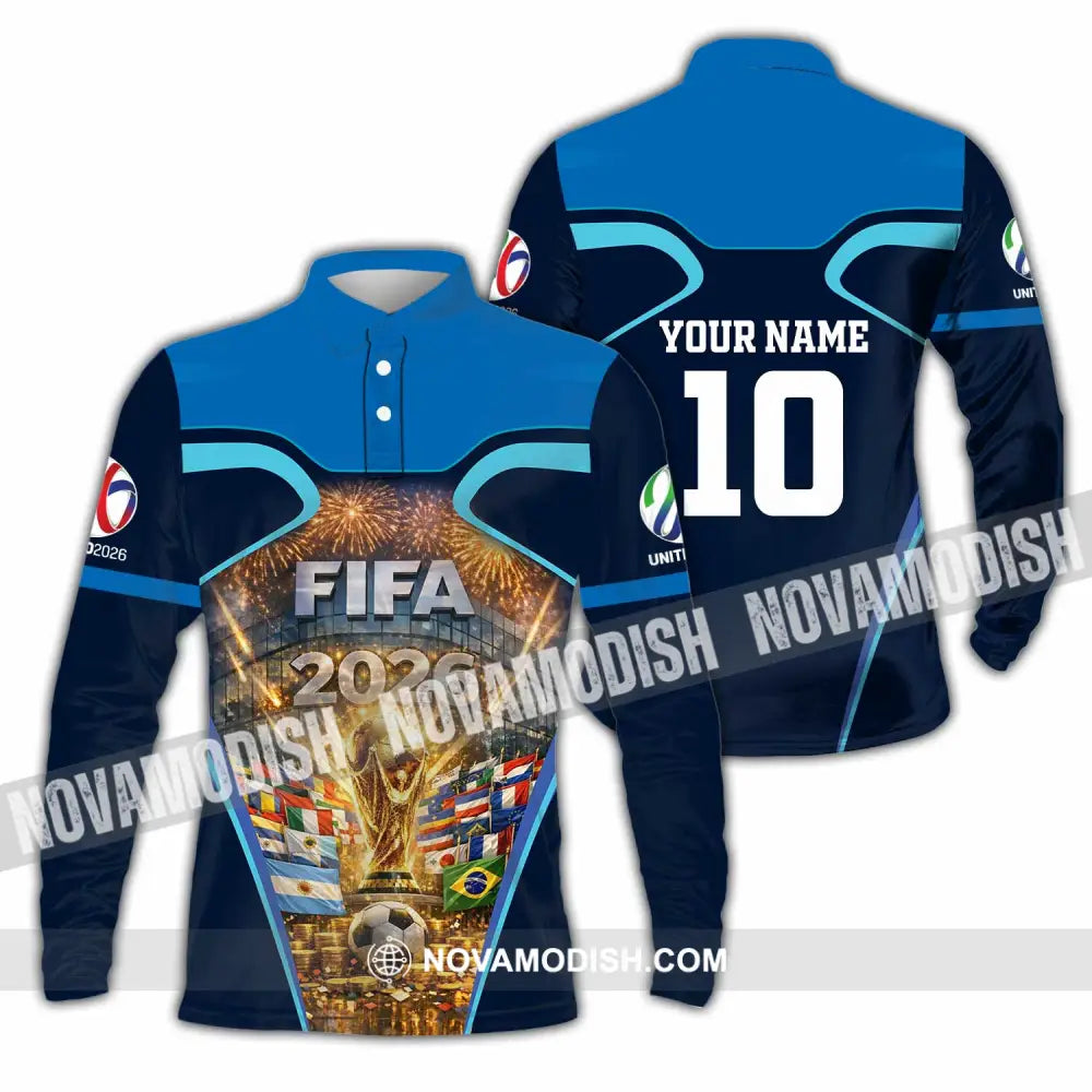 Unisex Shirt - Custom Fifa World Cup 2026 3D Shirt Long Sleeve Polo / S T-shirt