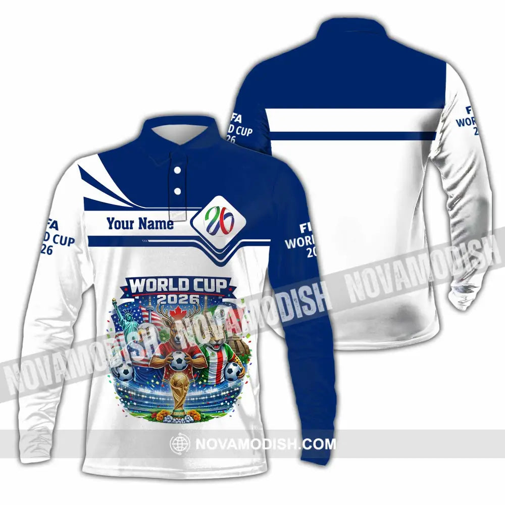 Unisex Shirt - Custom FIFA World Cup 2026 3D Shirt Long Sleeve Polo / S T-shirt
