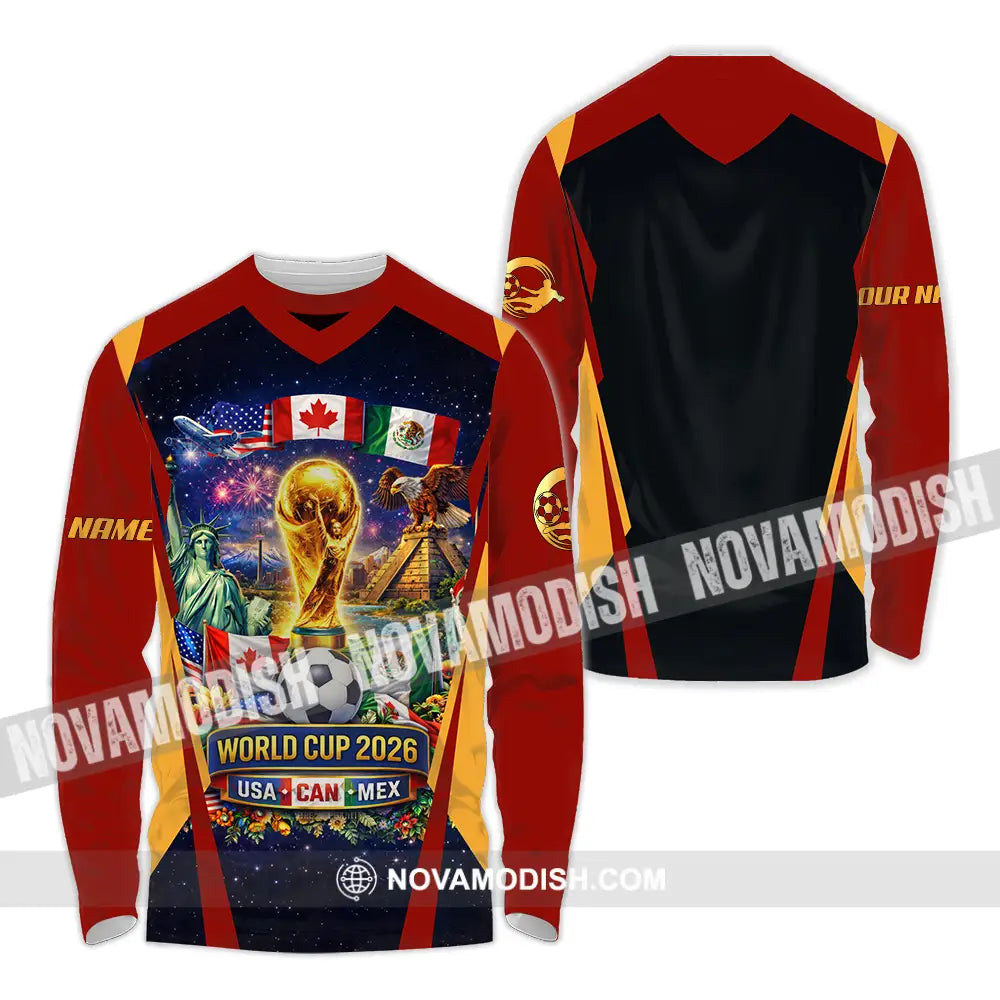 Unisex Shirt - Custom FIFA World Cup 2026 3D Shirt Long Sleeve Shirt / S T-shirt