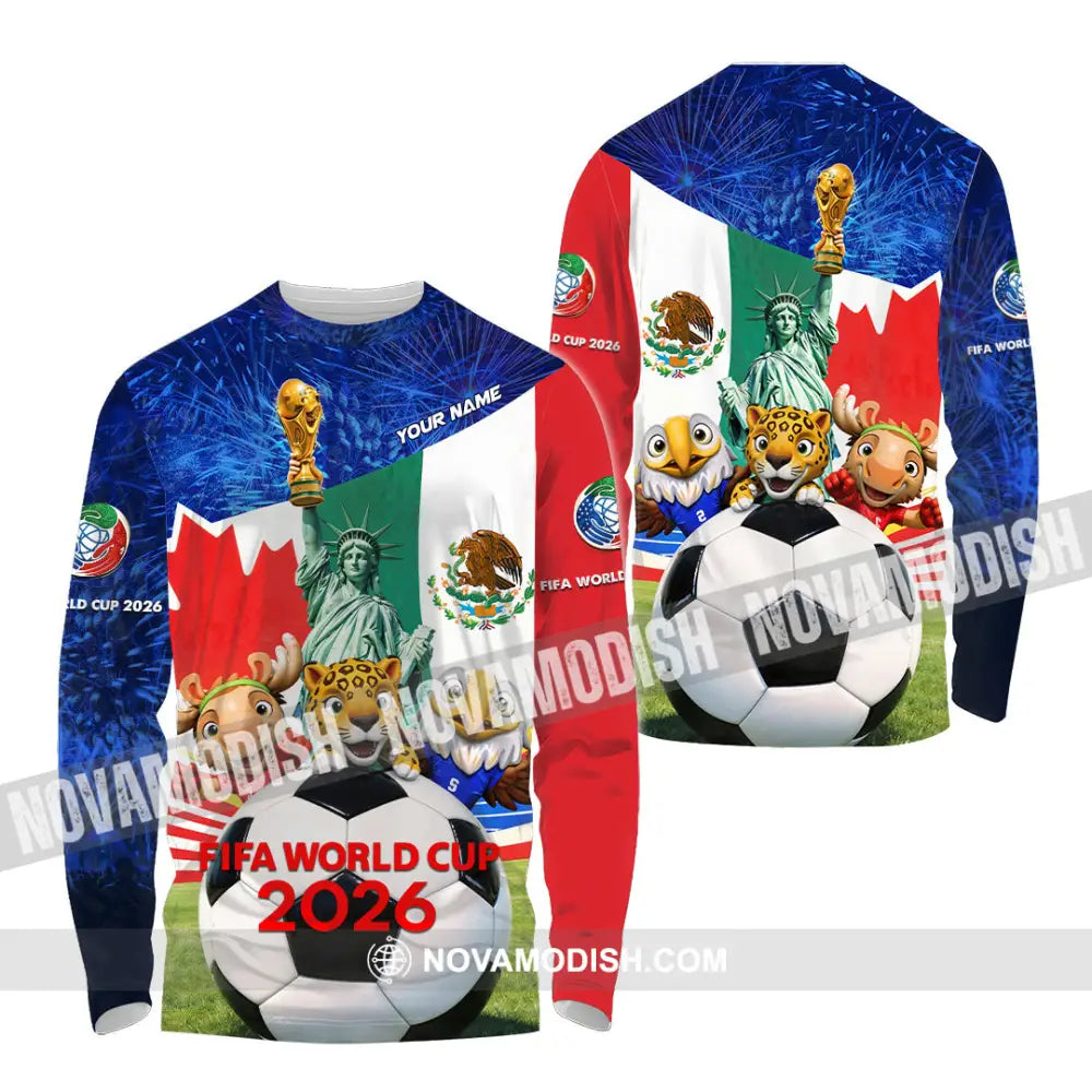 Unisex Shirt - Custom FIFA World Cup 2026 3D Shirt Long Sleeve Shirt / S T-shirt