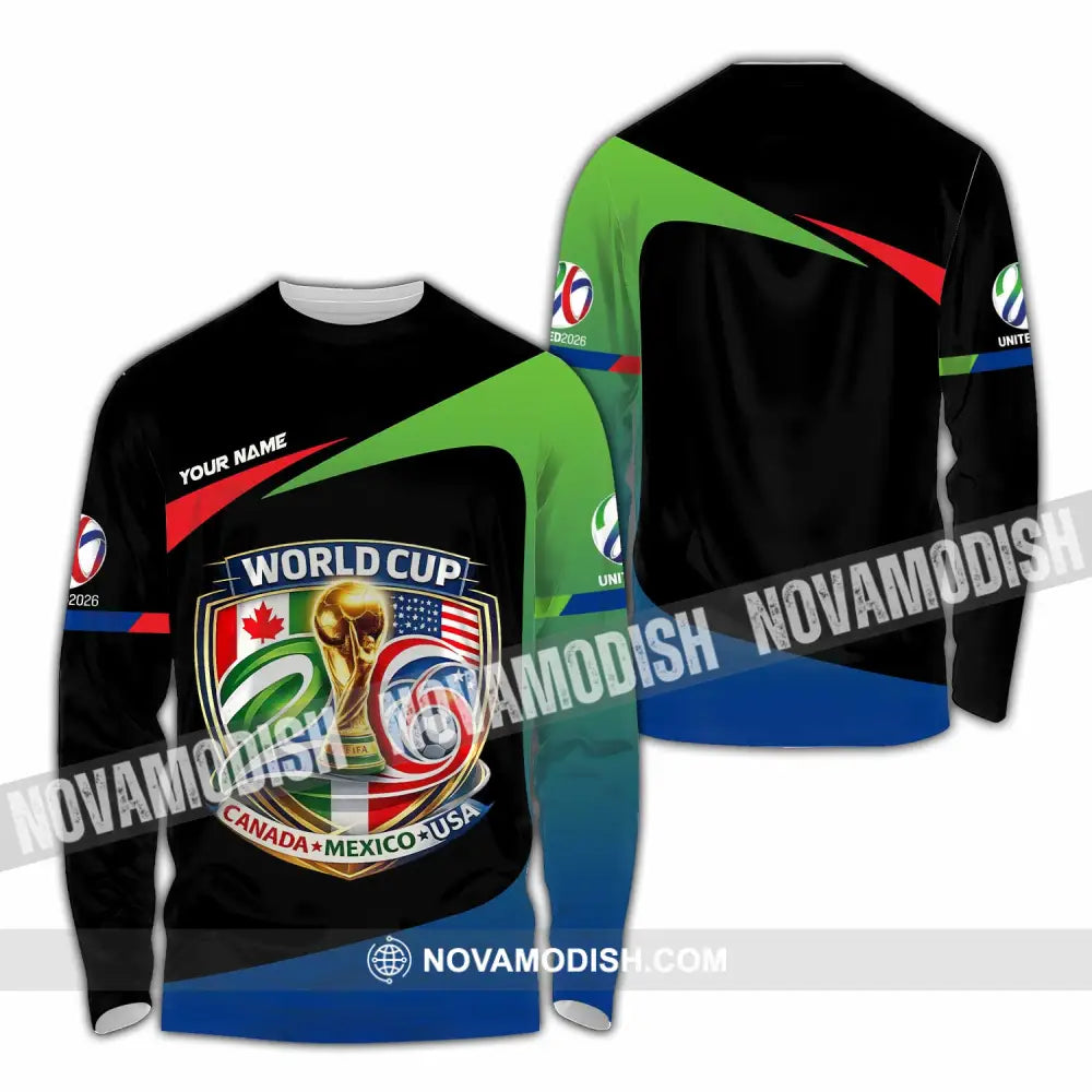 Unisex Shirt - Custom Fifa World Cup 2026 3D Shirt Long Sleeve Shirt / S T-shirt