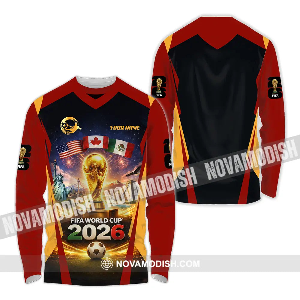 Unisex Shirt - Custom Fifa World Cup 2026 3D Shirt Long Sleeve Shirt / S T-shirt