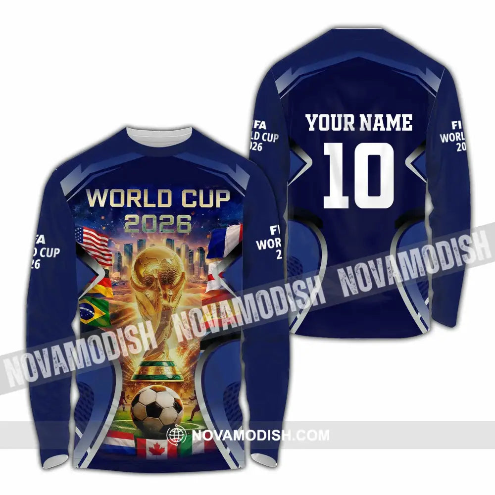 Unisex Shirt - Custom FIFA World Cup 2026 3D Shirt Long Sleeve Shirt / S T-shirt