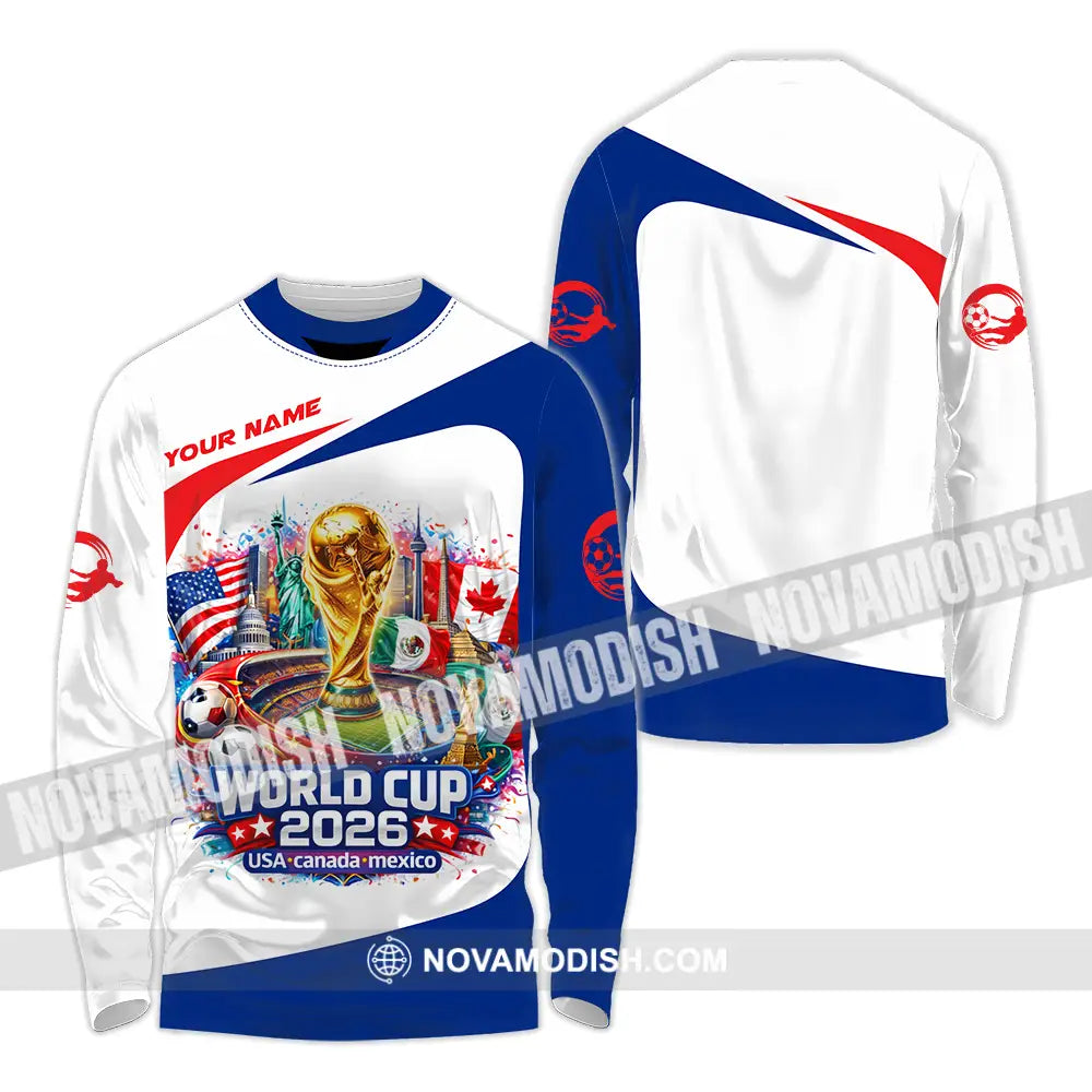 Unisex Shirt - Custom FIFA World Cup 2026 3D Shirt Long Sleeve Shirt / S T-shirt
