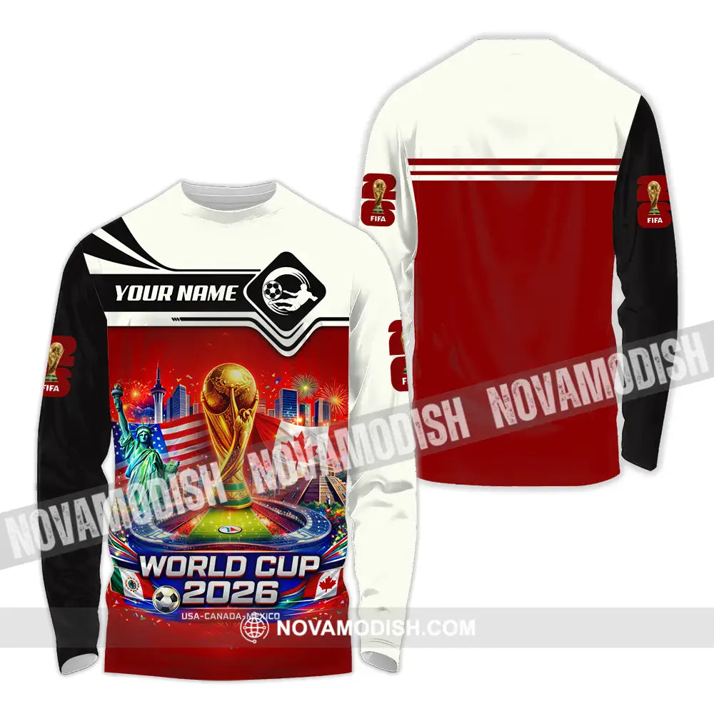 Unisex Shirt - Custom FIFA World Cup 2026 3D Shirt Long Sleeve Shirt / S T-shirt