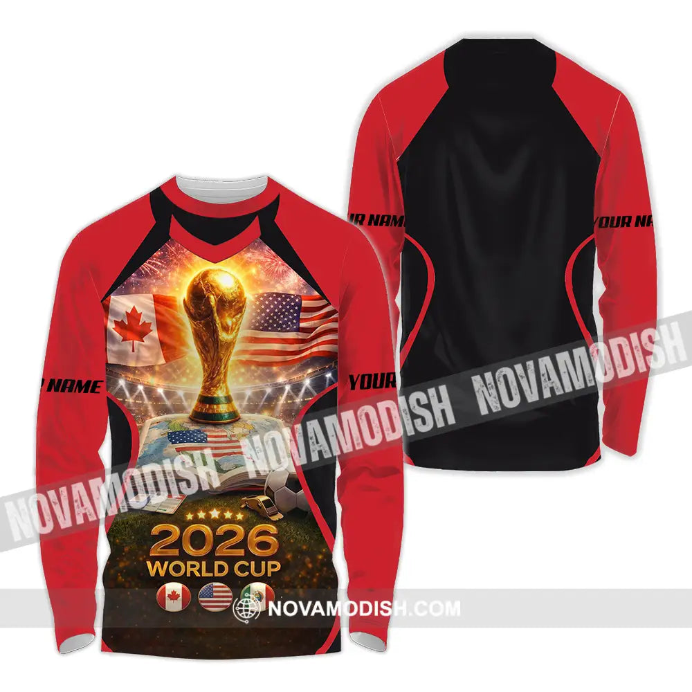 Unisex Shirt - Custom FIFA World Cup 2026 3D Shirt Long Sleeve Shirt / S T-shirt