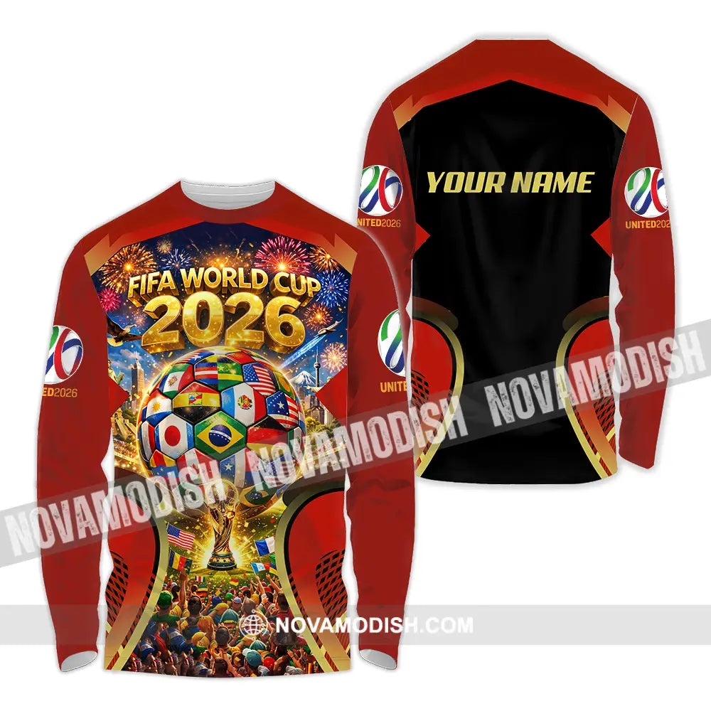 Unisex Shirt - Custom FIFA World Cup 2026 3D Shirt Long Sleeve Shirt / S T-shirt
