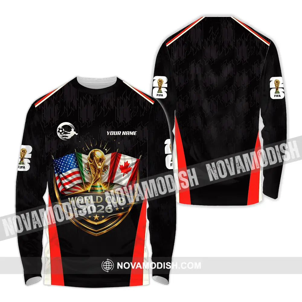 Unisex Shirt - Custom FIFA World Cup 2026 3D Shirt Long Sleeve Shirt / S T-shirt