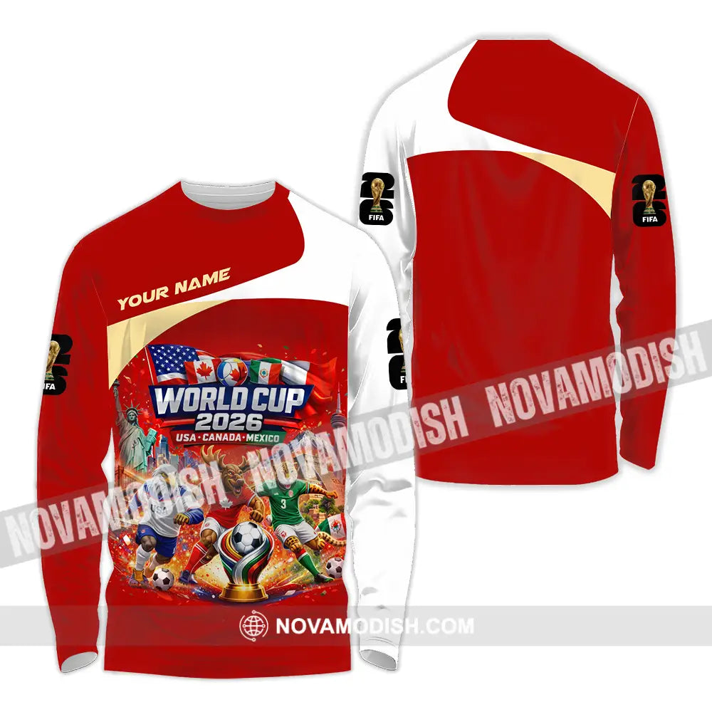 Unisex Shirt - Custom FIFA World Cup 2026 3D Shirt Long Sleeve Shirt / S T-shirt