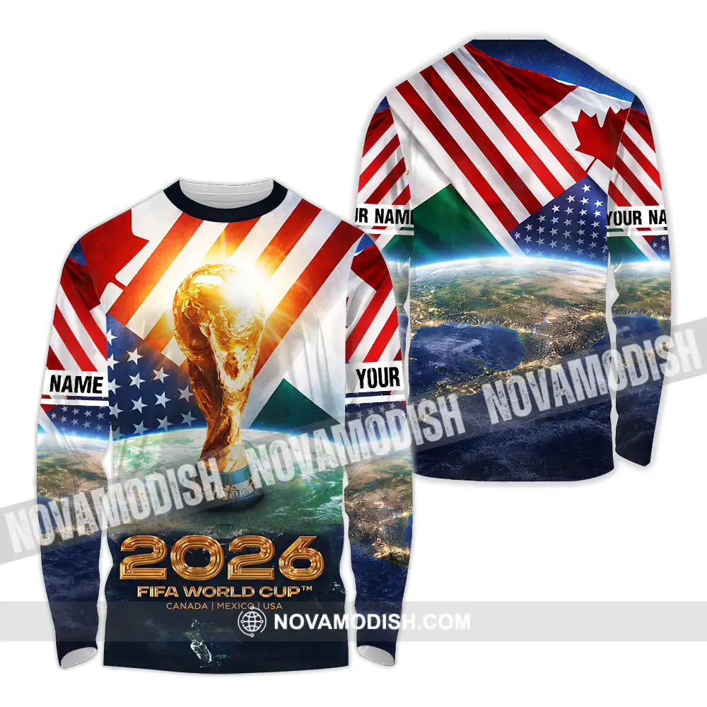 Unisex Shirt - Custom Fifa World Cup 2026 3D Shirt Long Sleeve Shirt / S T-shirt