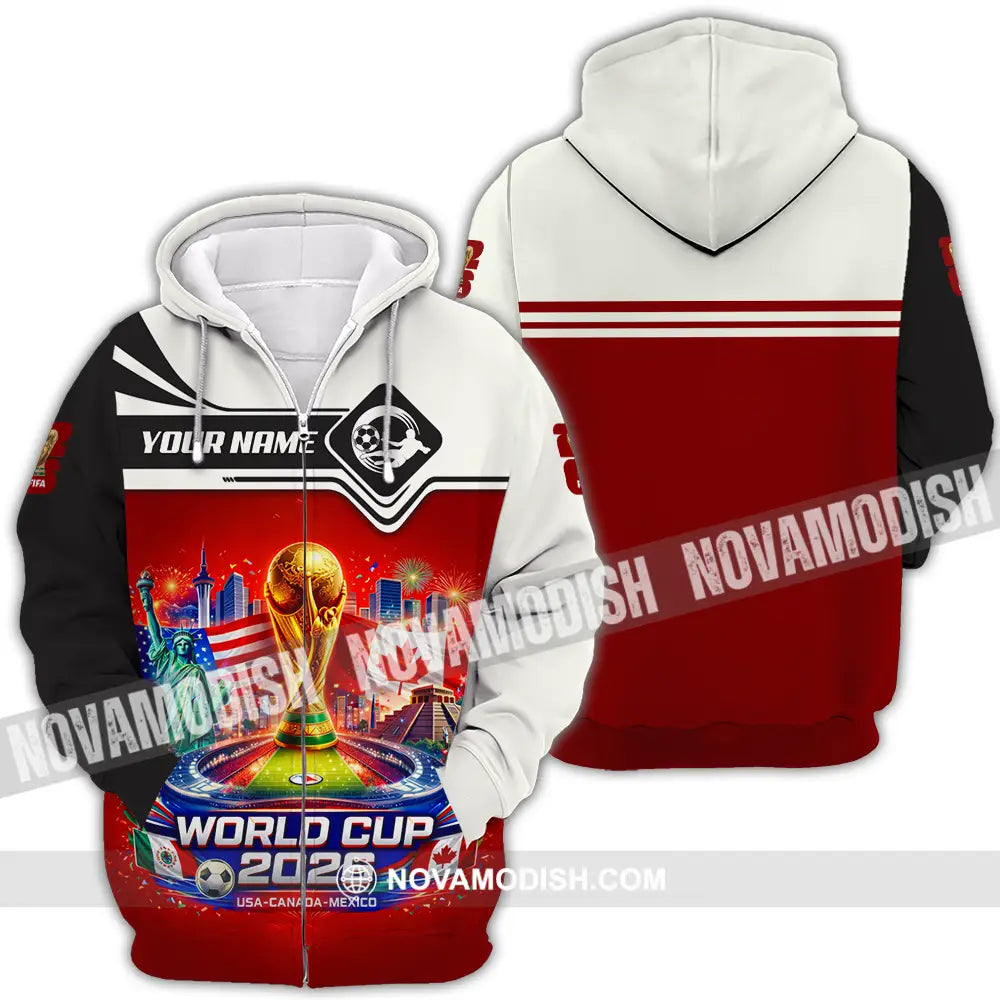 Unisex Shirt - Custom FIFA World Cup 2026 3D Shirt Zipper Hoodie / S T-shirt