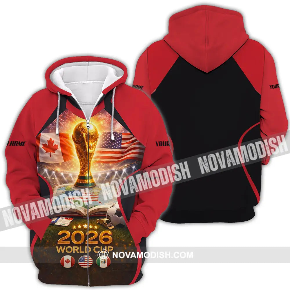 Unisex Shirt - Custom FIFA World Cup 2026 3D Shirt Zipper Hoodie / S T-shirt