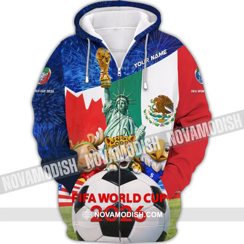 Unisex Shirt - Custom FIFA World Cup 2026 3D Shirt Zipper Hoodie / S T-shirt