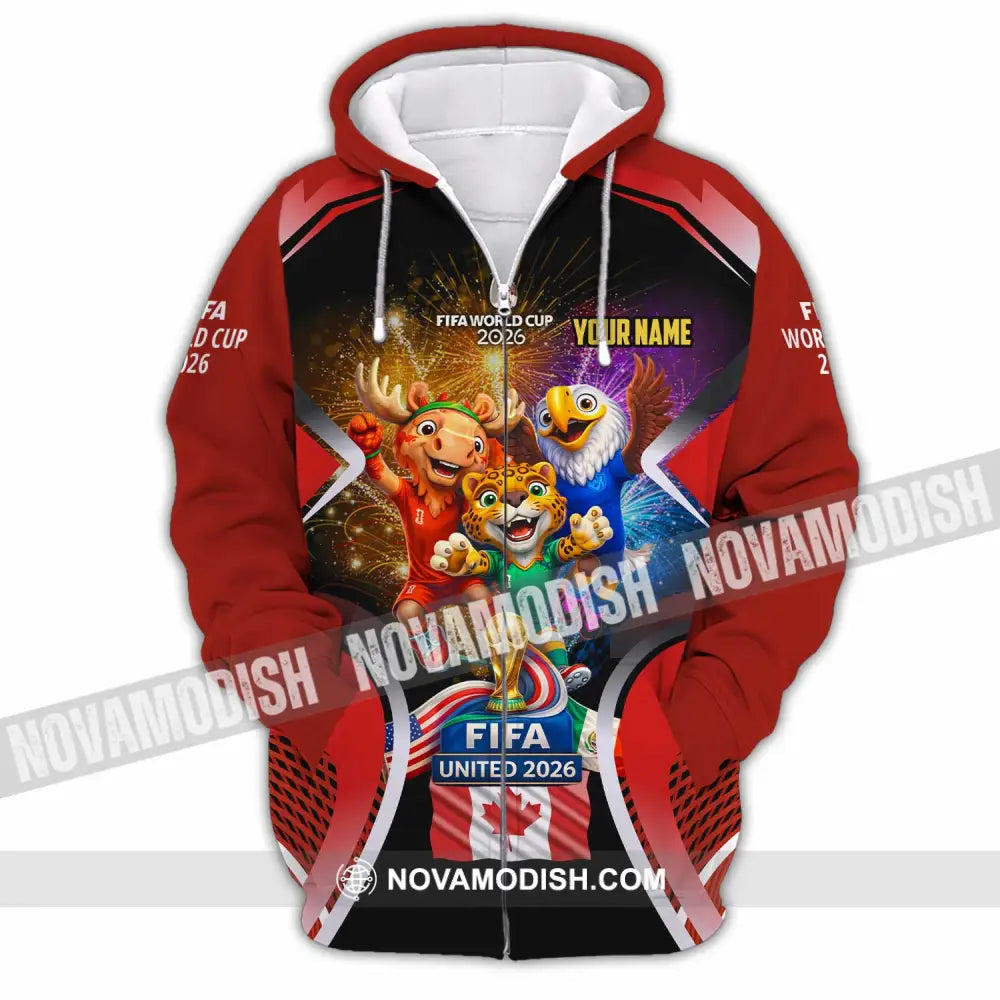 Unisex Shirt - Custom Fifa World Cup 2026 3D Shirt - Zipper Hoodie / S - T-shirt