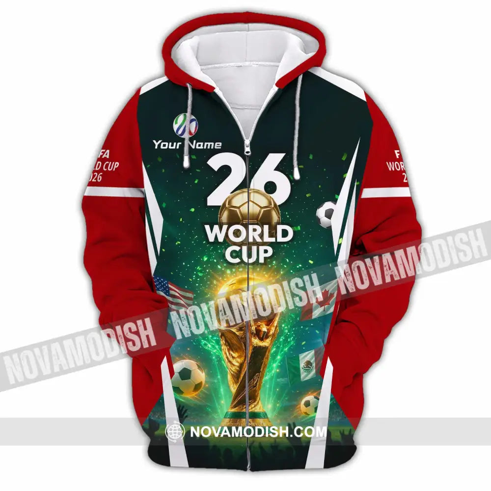 Unisex Shirt - Custom Fifa World Cup 2026 3D Shirt Zipper Hoodie / S T-shirt