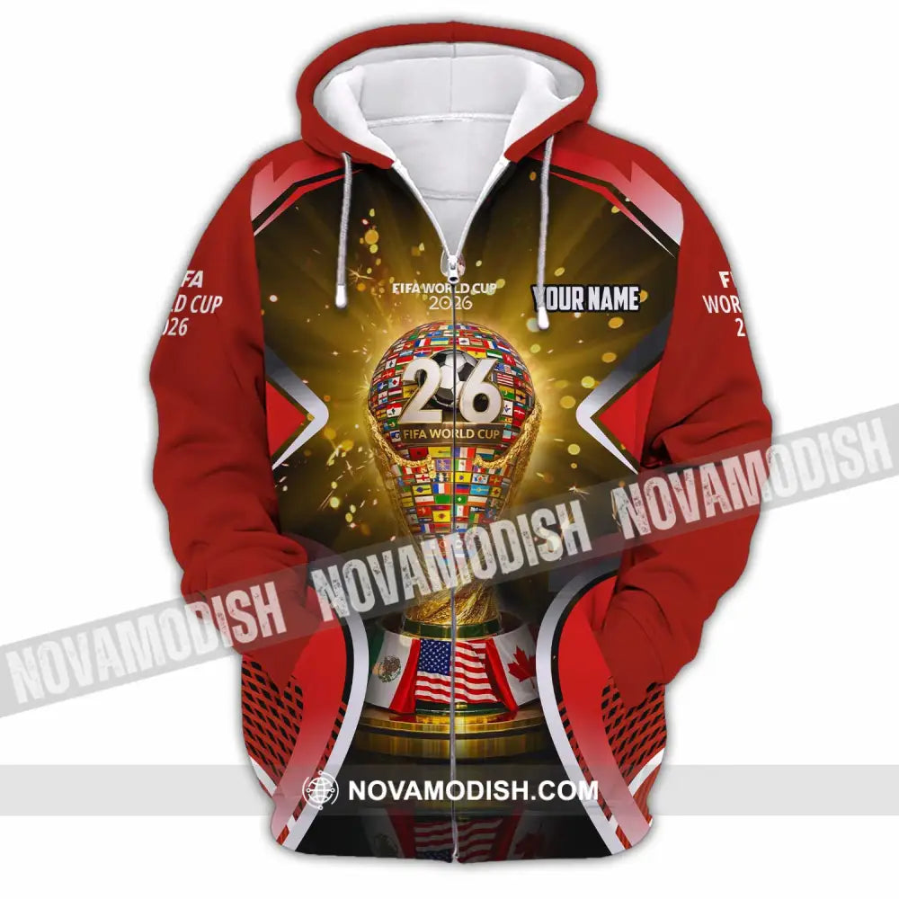 Unisex Shirt - Custom Fifa World Cup 2026 3D Shirt - Zipper Hoodie / S - T-shirt
