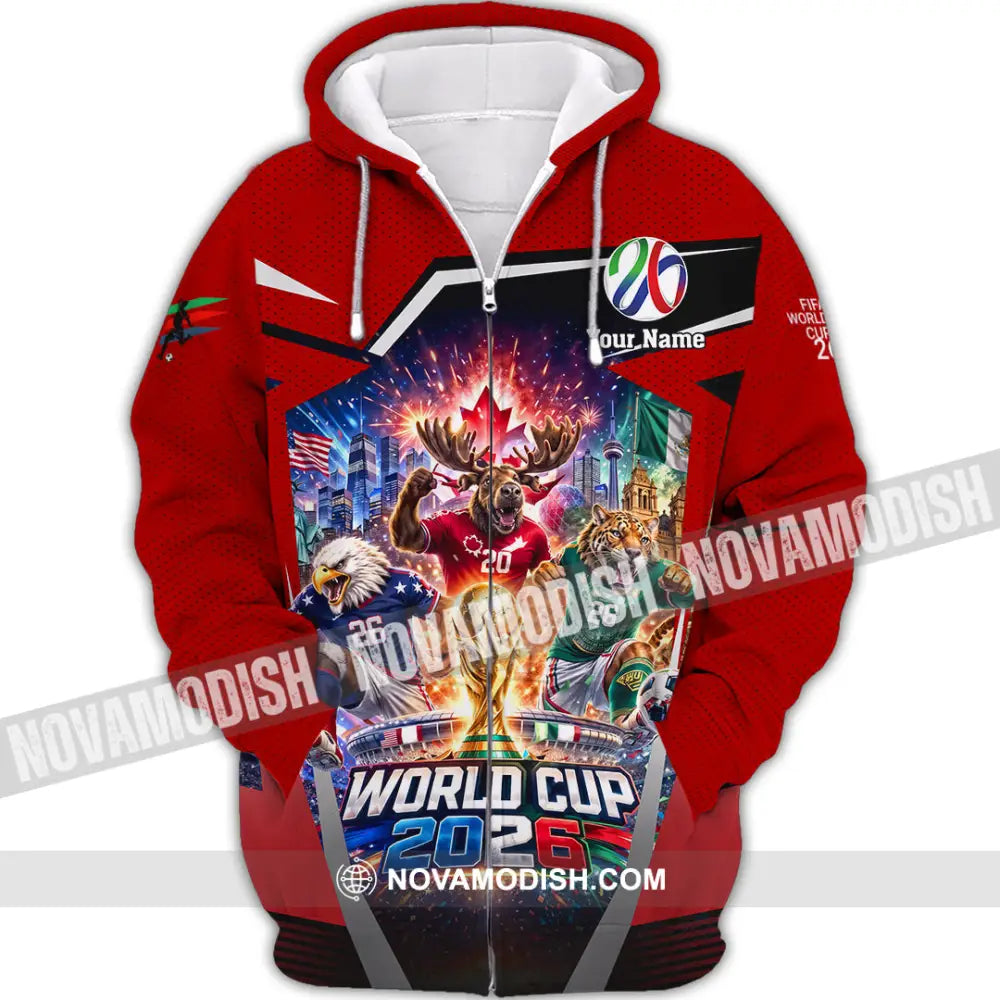 Unisex Shirt - Custom Fifa World Cup 2026 3D Shirt - Zipper Hoodie / S - T-shirt