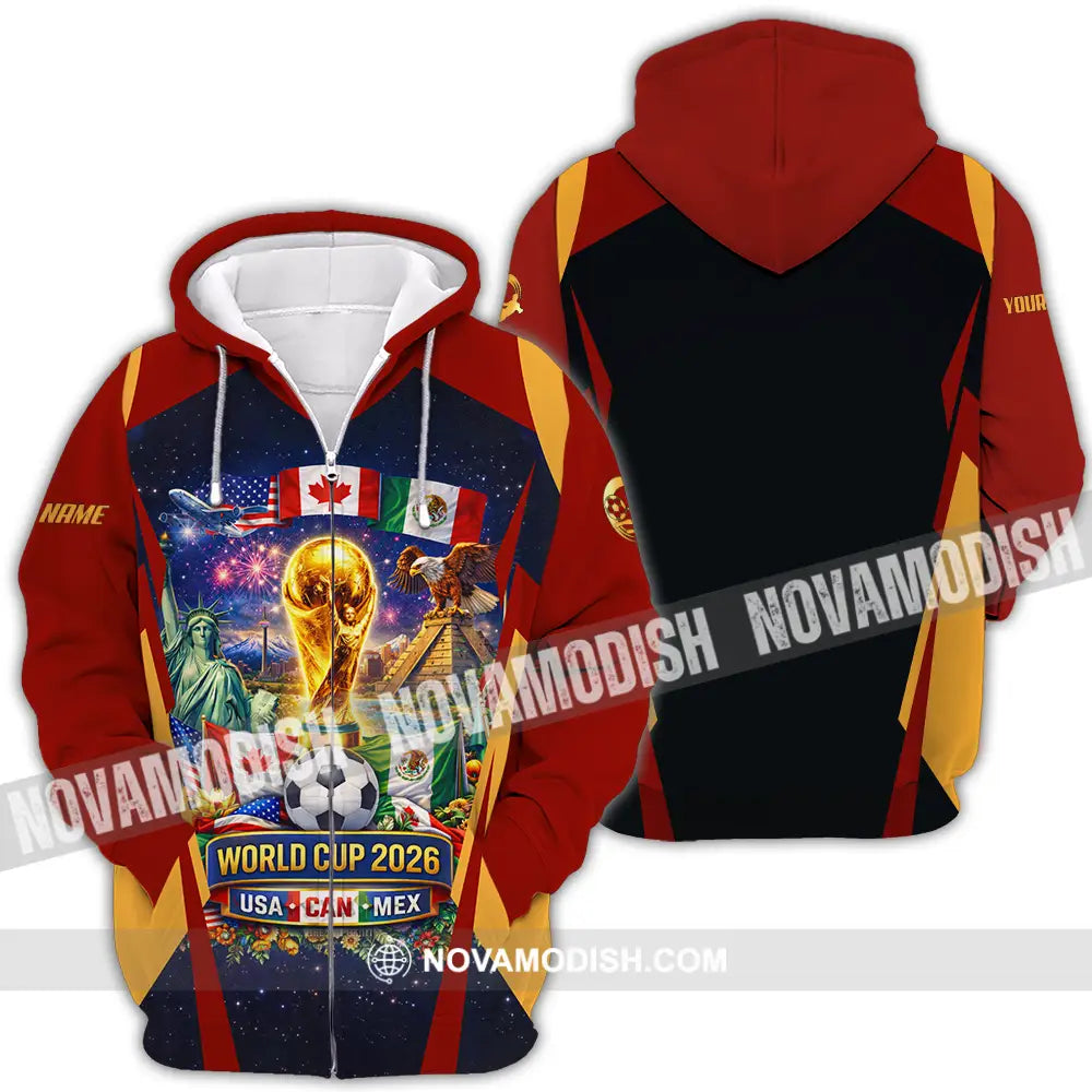 Unisex Shirt - Custom FIFA World Cup 2026 3D Shirt Zipper Hoodie / S T-shirt