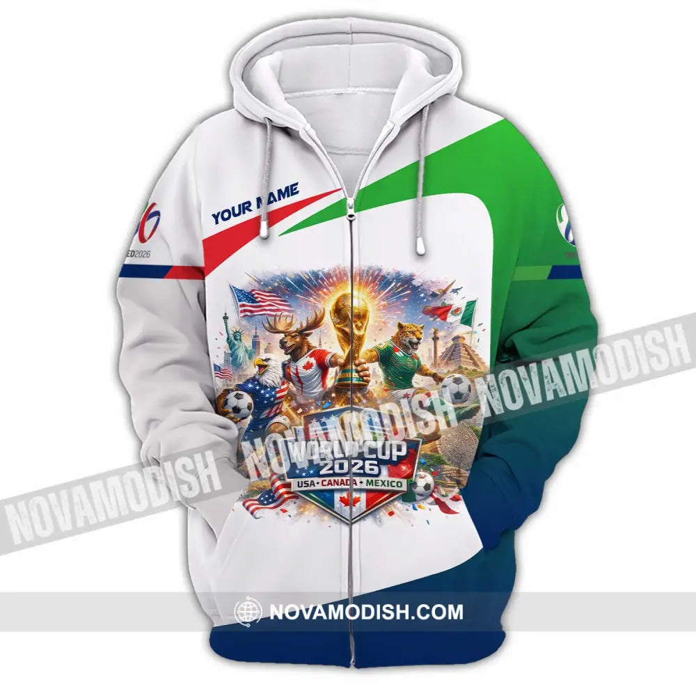 Unisex Shirt - Custom FIFA World Cup 2026 3D Shirt Zipper Hoodie / S T-shirt