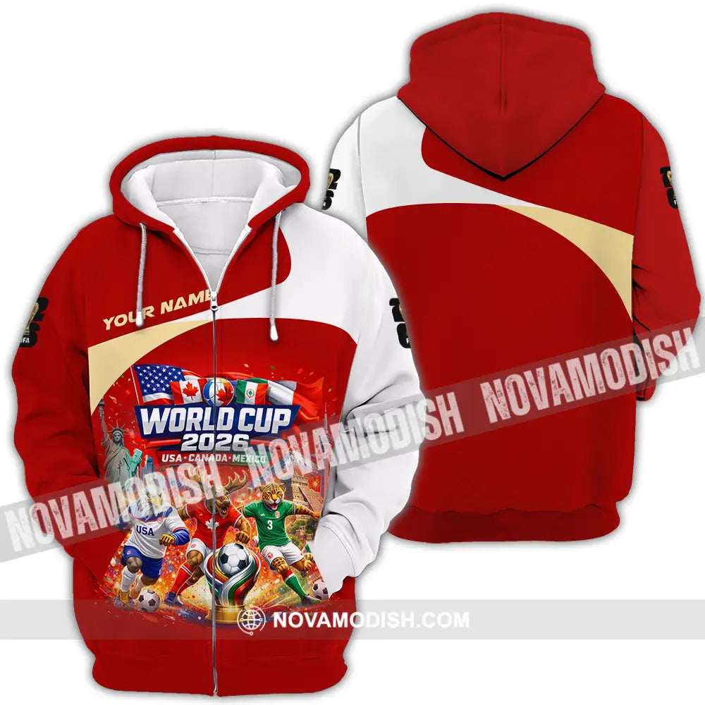 Unisex Shirt - Custom FIFA World Cup 2026 3D Shirt Zipper Hoodie / S T-shirt