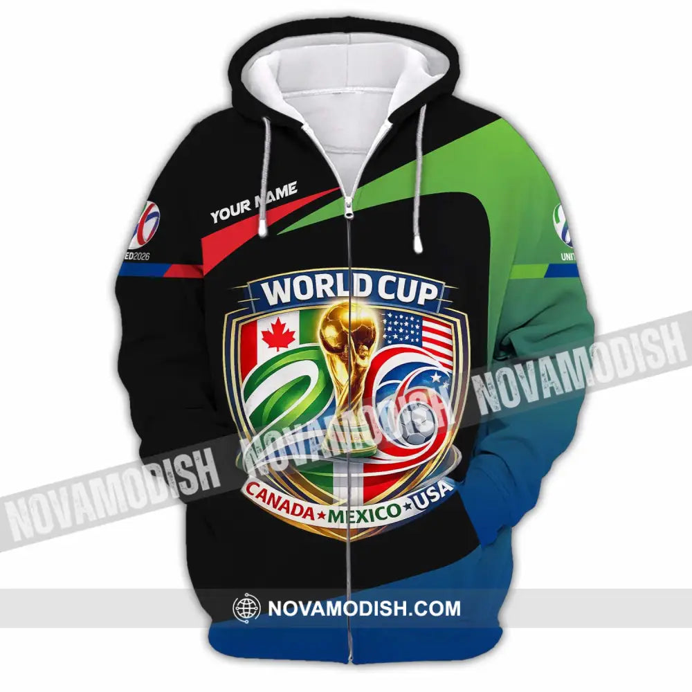 Unisex Shirt - Custom Fifa World Cup 2026 3D Shirt Zipper Hoodie / S T-shirt