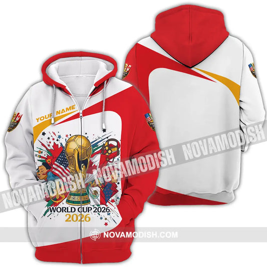 Unisex Shirt - Custom FIFA World Cup 2026 3D Shirt Zipper Hoodie / S T-shirt
