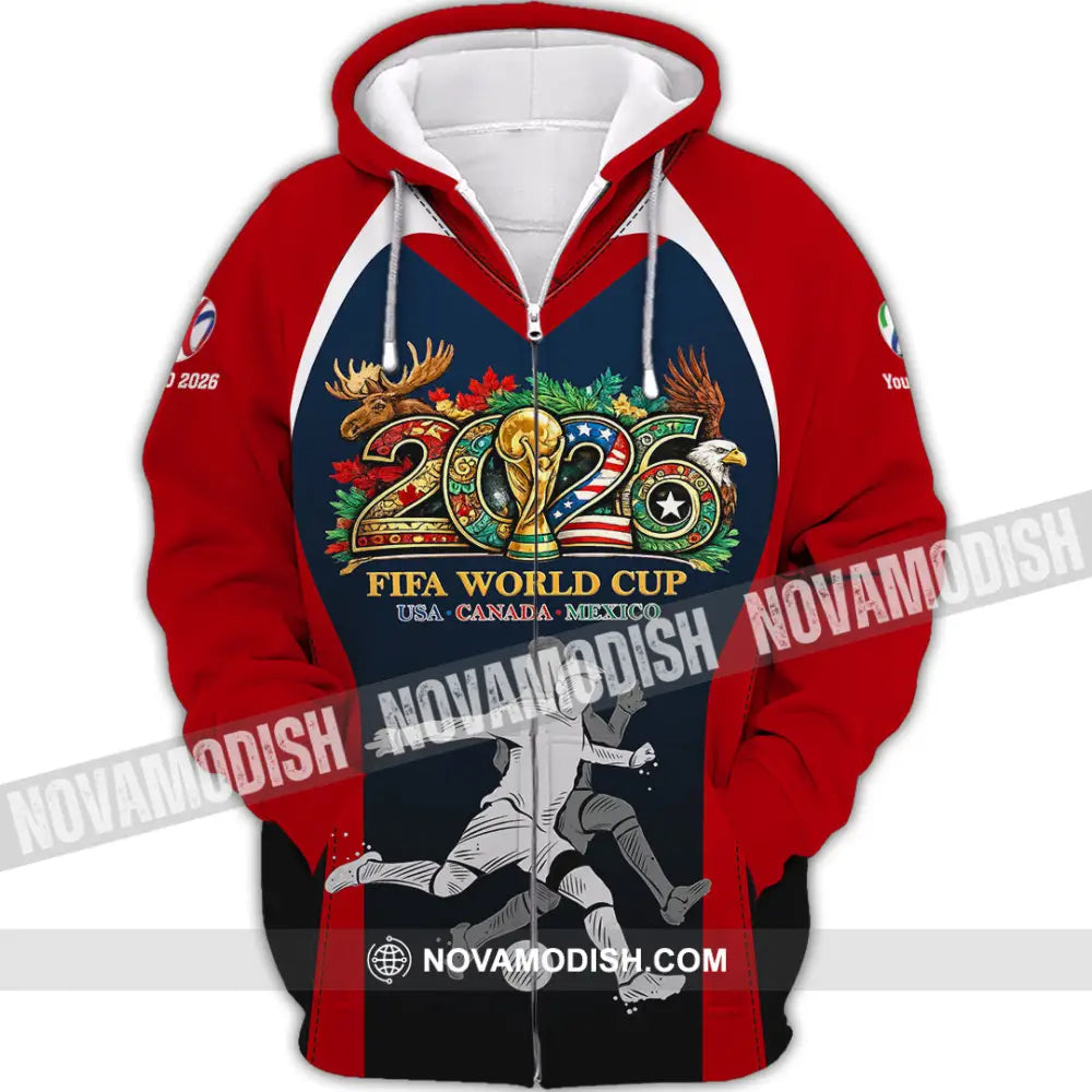 Unisex Shirt - Custom Fifa World Cup 2026 3D Shirt - Zipper Hoodie / S - T-shirt
