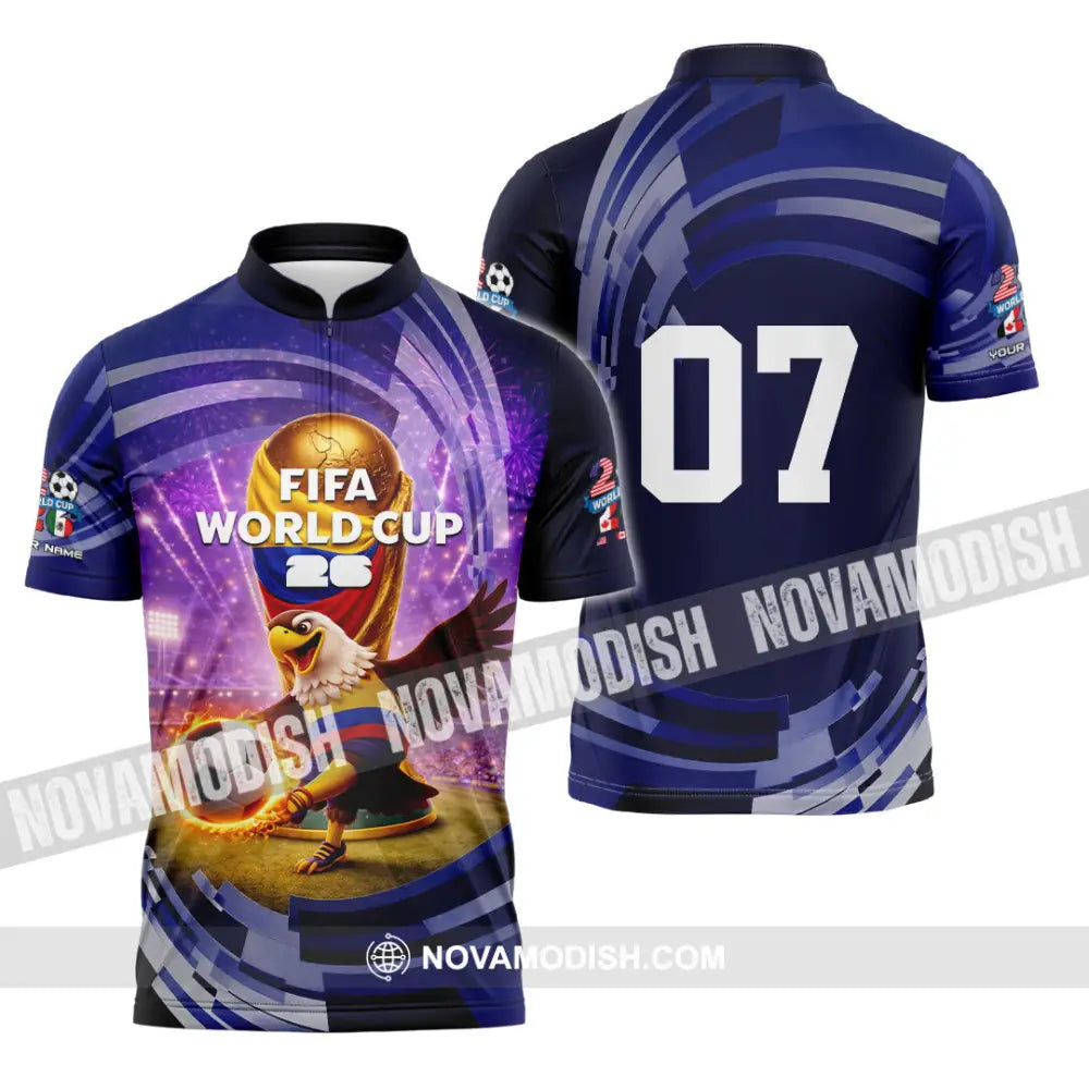 Unisex Shirt - Custom Fifa World Cup 2026 3D Shirt Zipper Polo Shirt / S T-shirt