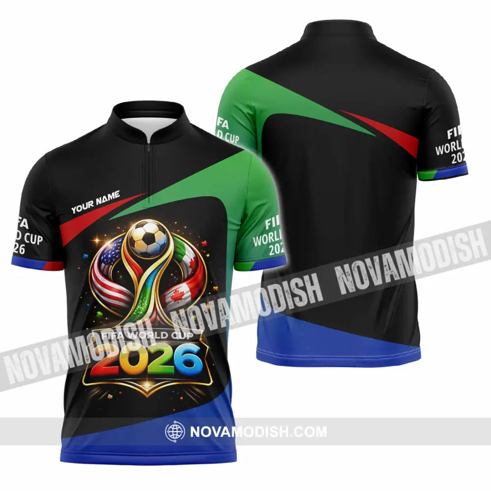 Unisex Shirt - Custom Fifa World Cup 2026 3D Shirt - Zipper Polo Shirt / S - T-shirt
