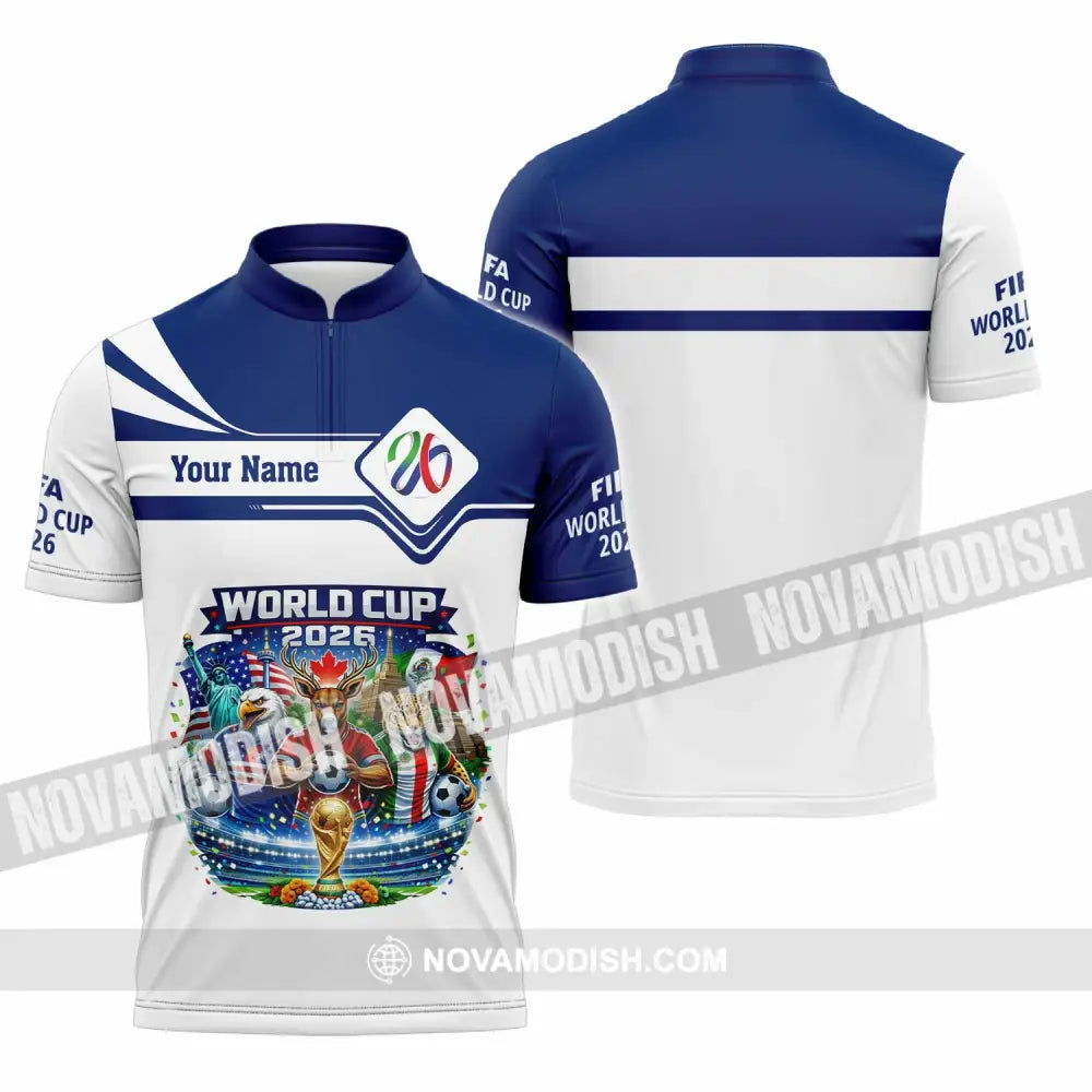 Unisex Shirt - Custom FIFA World Cup 2026 3D Shirt Zipper Polo Shirt / S T-shirt