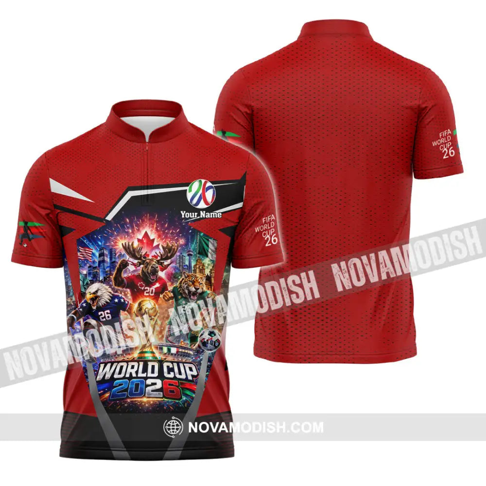 Unisex Shirt - Custom Fifa World Cup 2026 3D Shirt - Zipper Polo Shirt / S - T-shirt