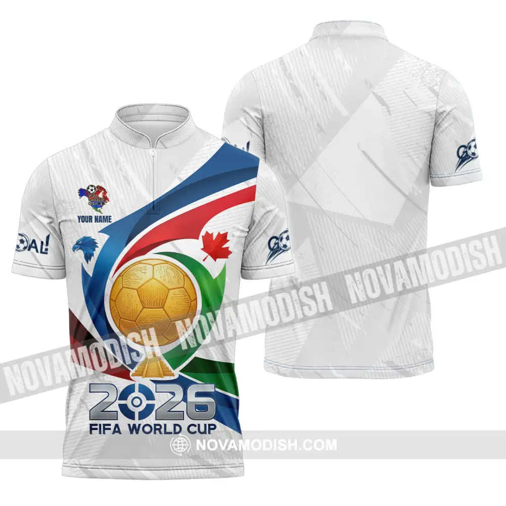 Unisex Shirt - Custom FIFA World Cup 2026 3D Shirt Zipper Polo Shirt / S T-shirt