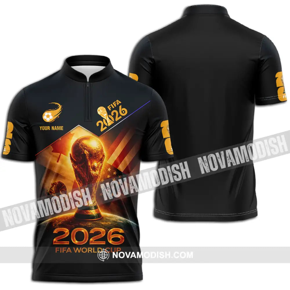 Unisex Shirt - Custom Fifa World Cup 2026 3D Shirt Zipper Polo Shirt / S T-shirt