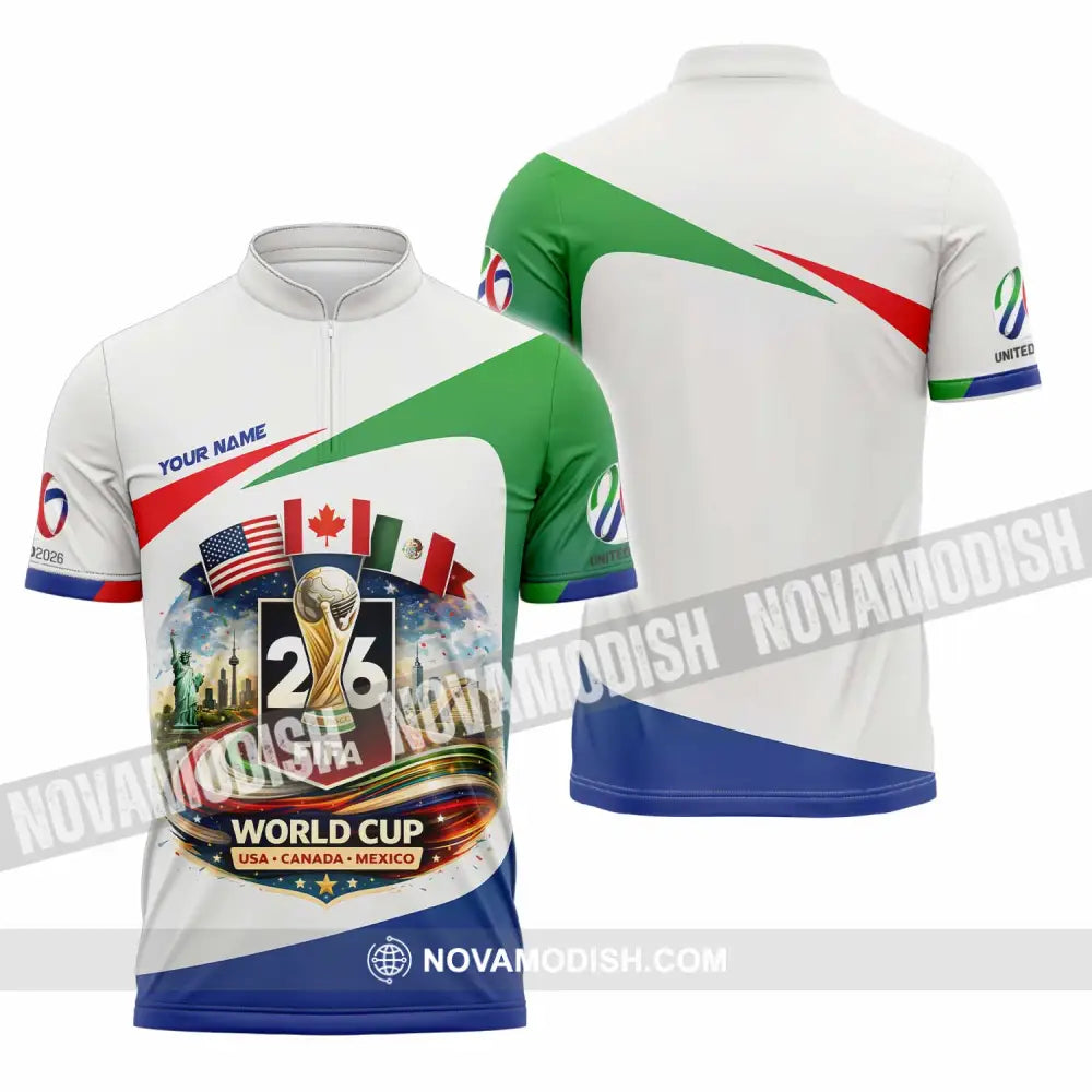 Unisex Shirt - Custom Fifa World Cup 2026 3D Shirt Zipper Polo Shirt / S T-shirt