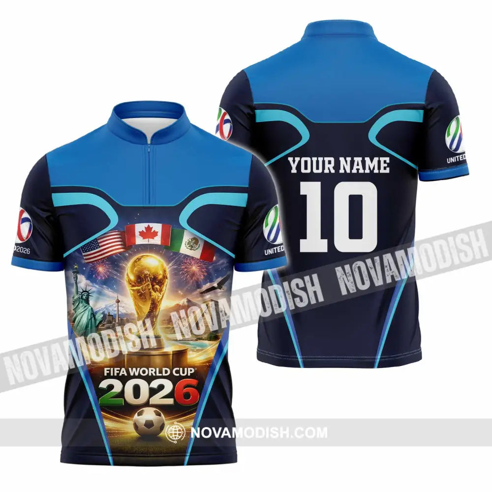 Unisex Shirt - Custom Fifa World Cup 2026 3D Shirt - Zipper Polo Shirt / S - T-shirt