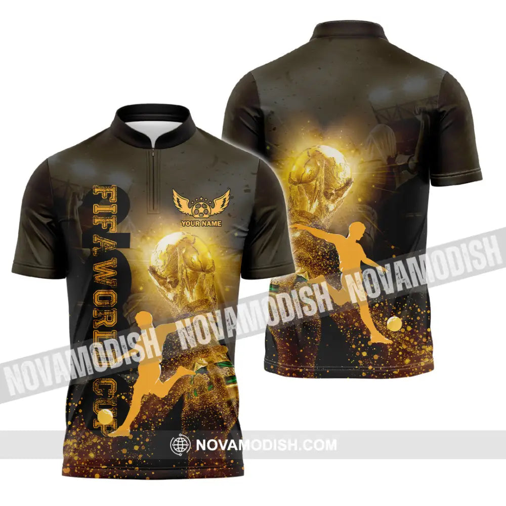 Unisex Shirt - Custom Fifa World Cup 3D Shirt Zipper Polo Shirt / S T-shirt