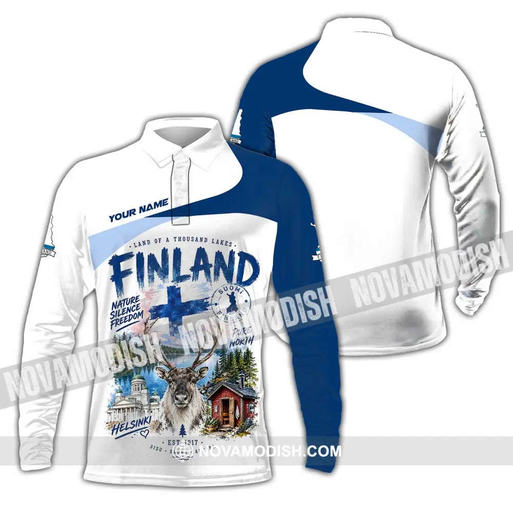 Unisex Shirt - Custom Finland Shirt - Long Sleeve Polo / S - T-shirt