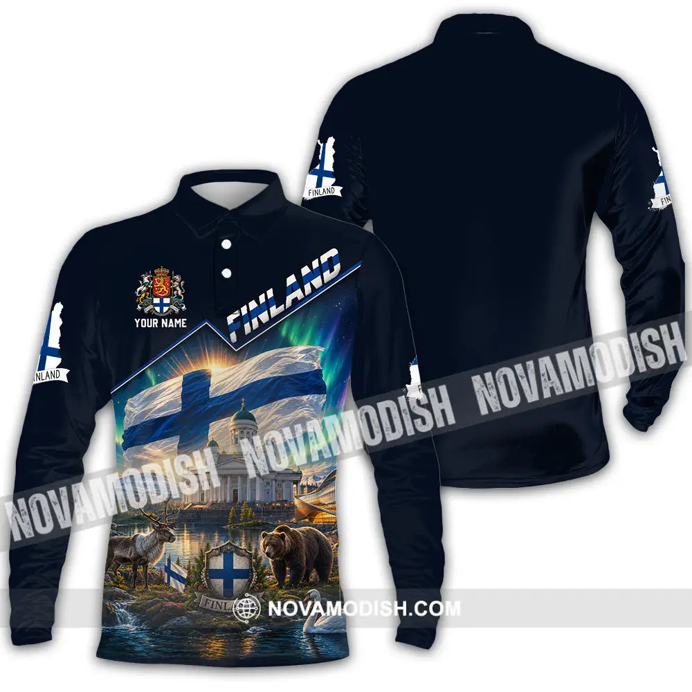 Unisex Shirt - Custom Finland Shirt - Long Sleeve Polo / S - T-shirt