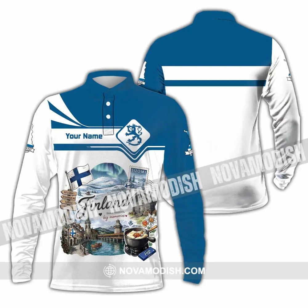 Unisex Shirt - Custom Finland Shirt - Long Sleeve Polo / S - T-shirt