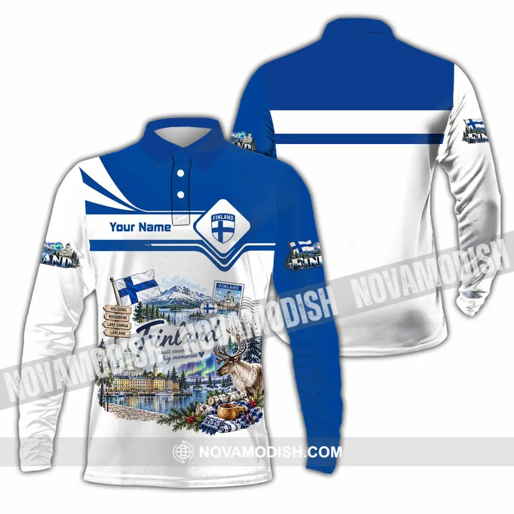Unisex Shirt - Custom Finland Shirt - Long Sleeve Polo / S - T-shirt