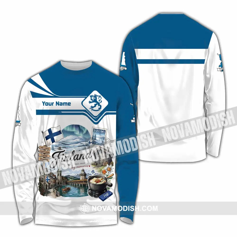 Unisex Shirt - Custom Finland Shirt - Long Sleeve Shirt / S - T-shirt