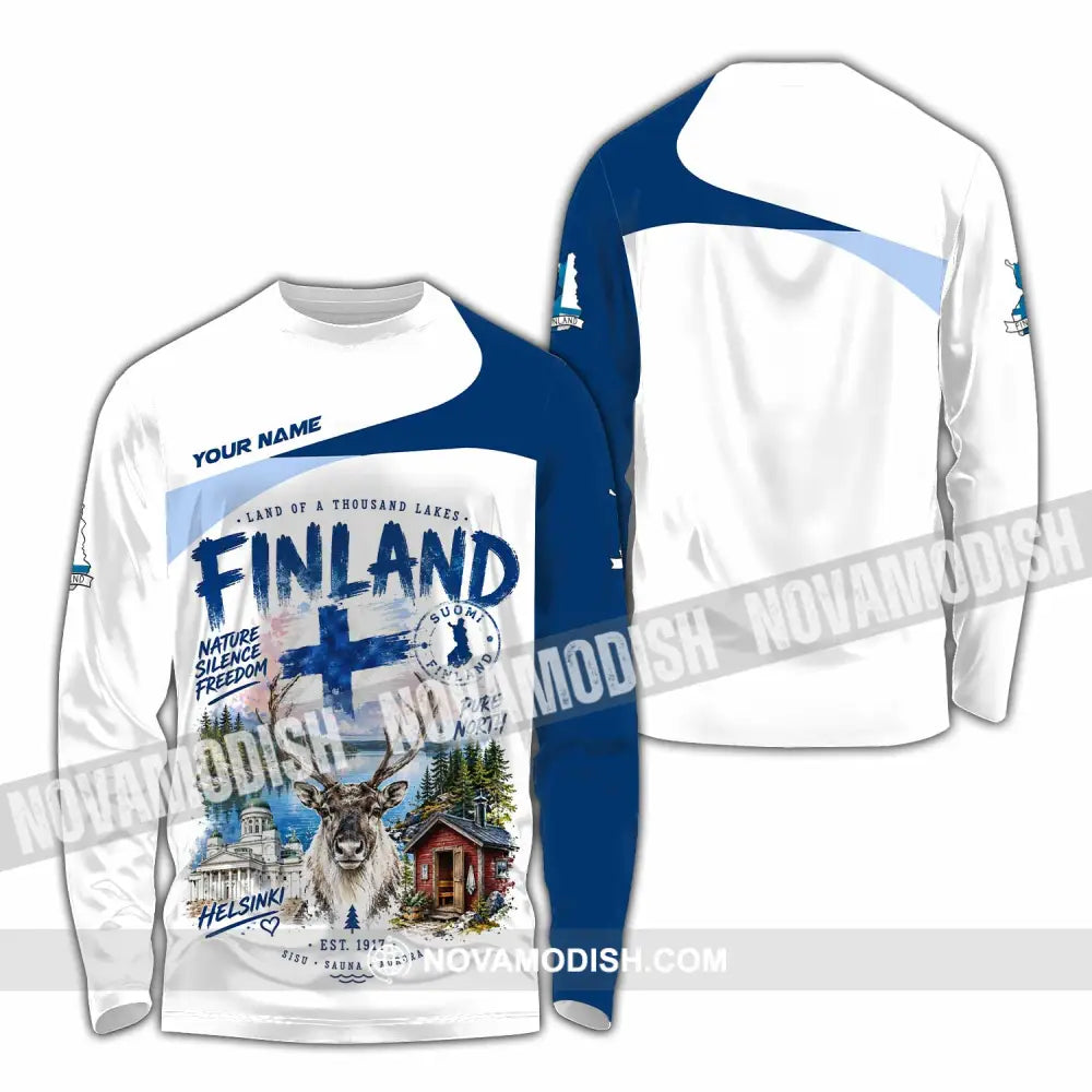 Unisex Shirt - Custom Finland Shirt - Long Sleeve Shirt / S - T-shirt