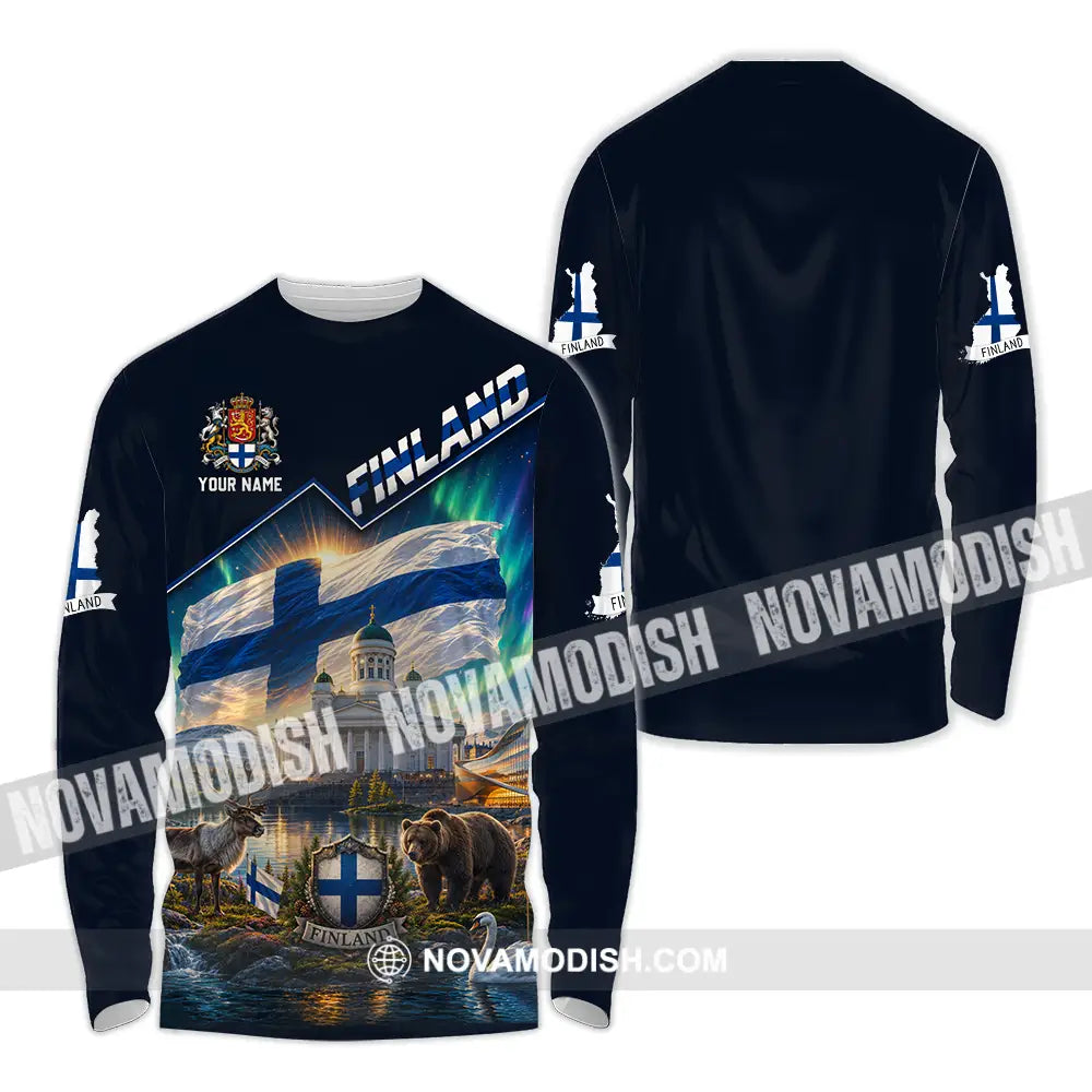 Unisex Shirt - Custom Finland Shirt - Long Sleeve Shirt / S - T-shirt