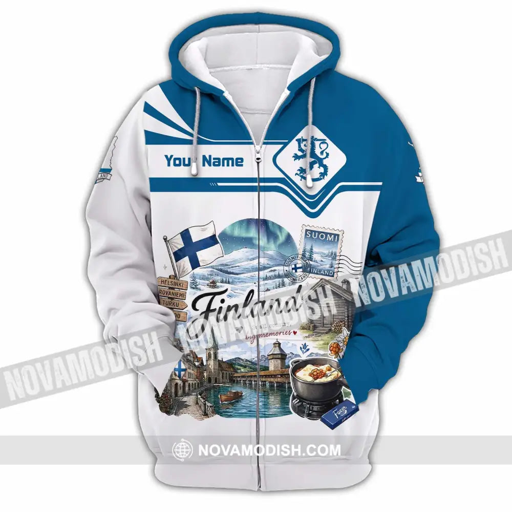 Unisex Shirt - Custom Finland Shirt - Zipper Hoodie / S - T-shirt