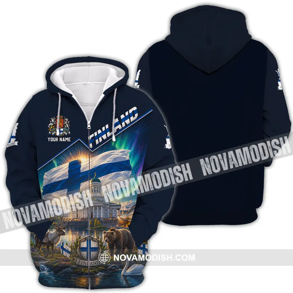 Unisex Shirt - Custom Finland Shirt - Zipper Hoodie / S - T-shirt