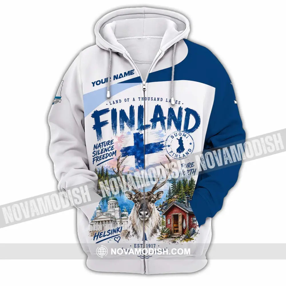 Unisex Shirt - Custom Finland Shirt - Zipper Hoodie / S - T-shirt