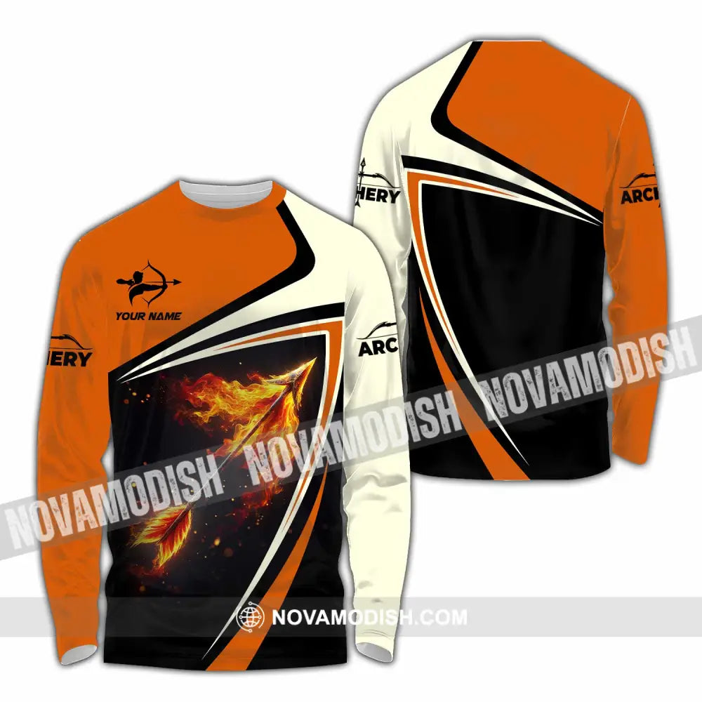 Unisex Shirt - Custom Fire Archery Lover Shirt Long Sleeve Shirt / S T-shirt