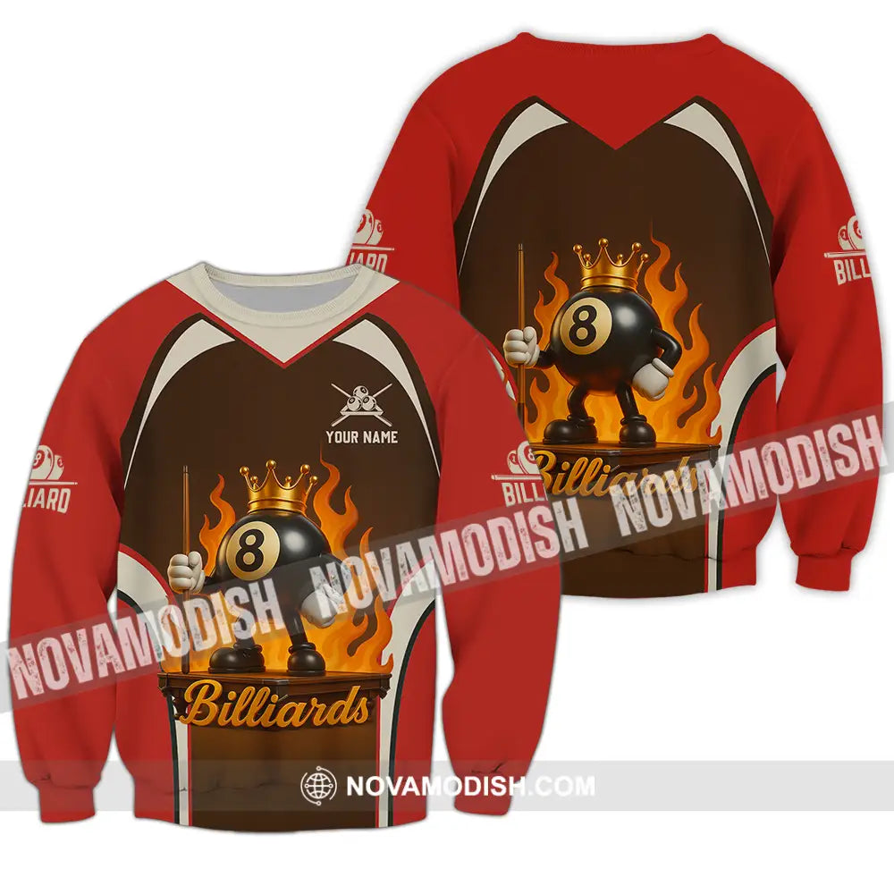 Unisex Shirt - Custom Fire Billiard Shirt Long Sleeve / S T-shirt